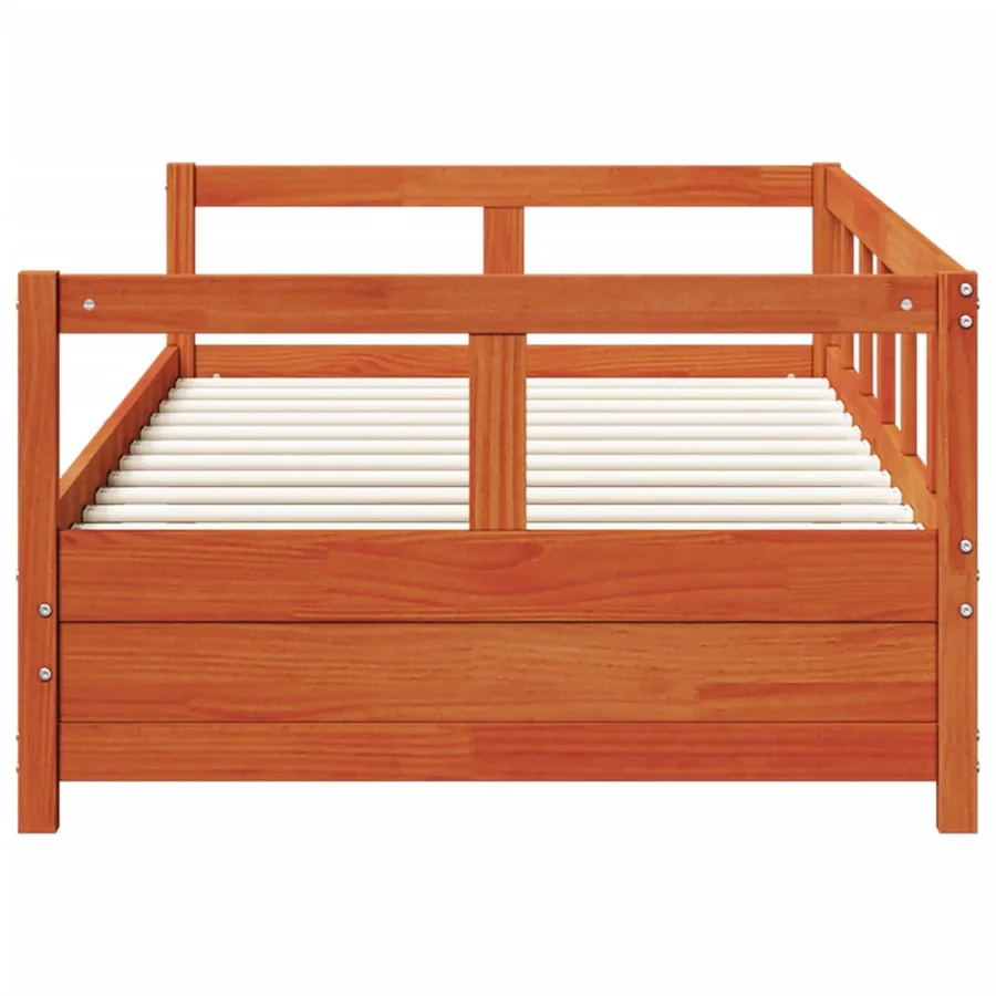 Lit de jour sans matelas cire marron 90x200 cm bois pin massif - 6