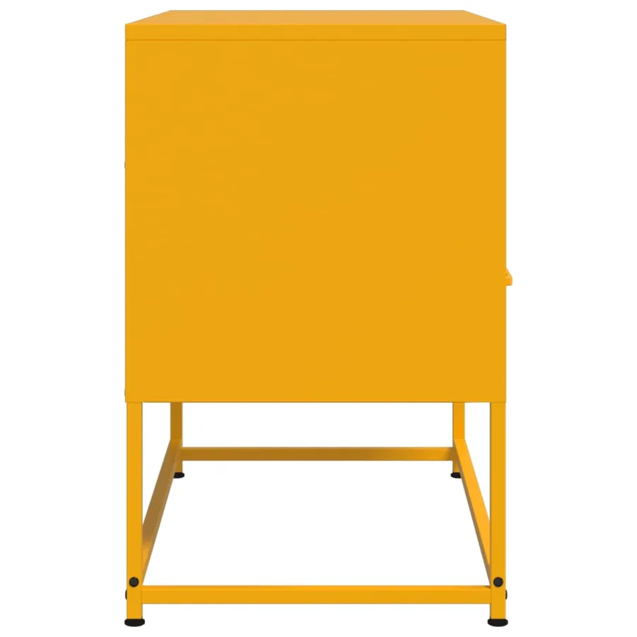 Meuble TV jaune moutarde 68x39x60,5 cm acier - 7