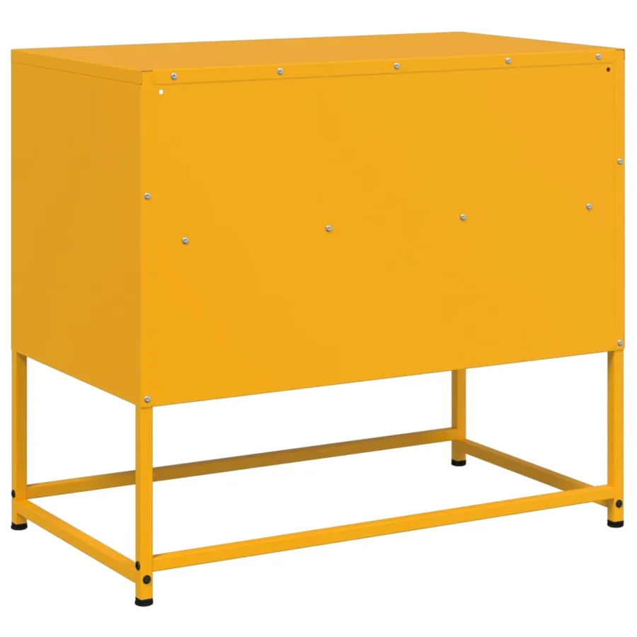 Meuble TV jaune moutarde 68x39x60,5 cm acier - 8