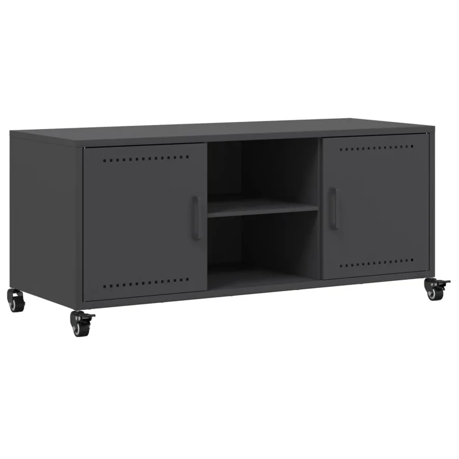 Meuble TV noir 100,5x39x43,5 cm acier - 2