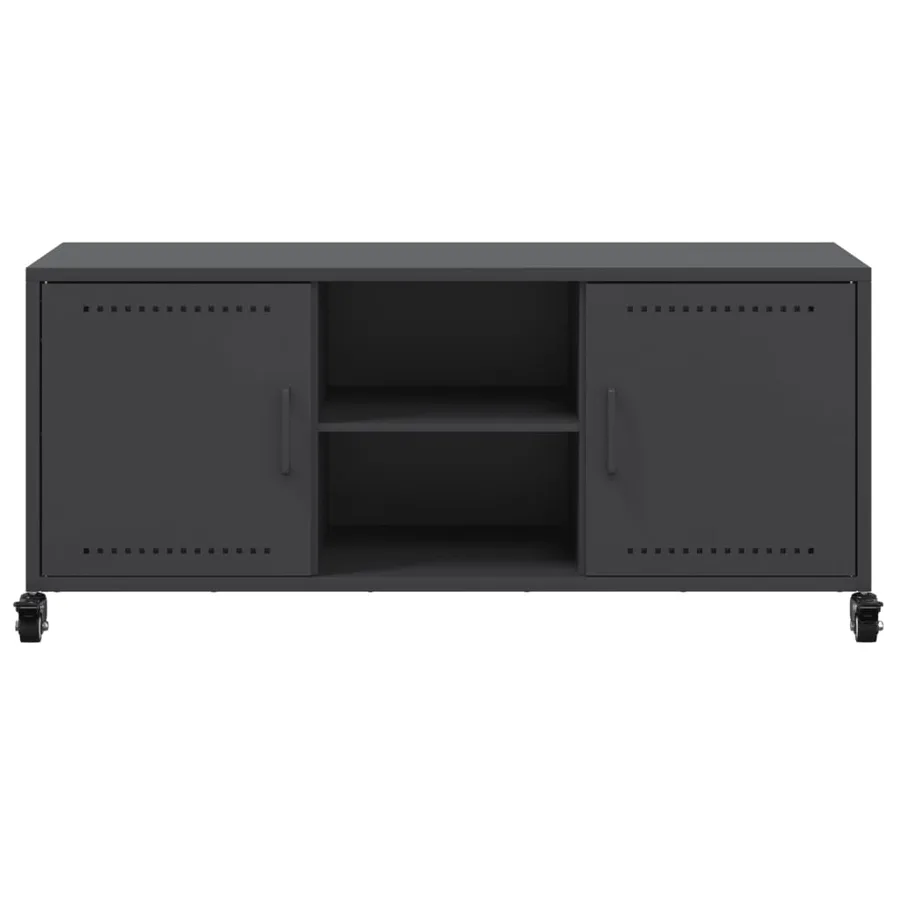 Meuble TV noir 100,5x39x43,5 cm acier - 6