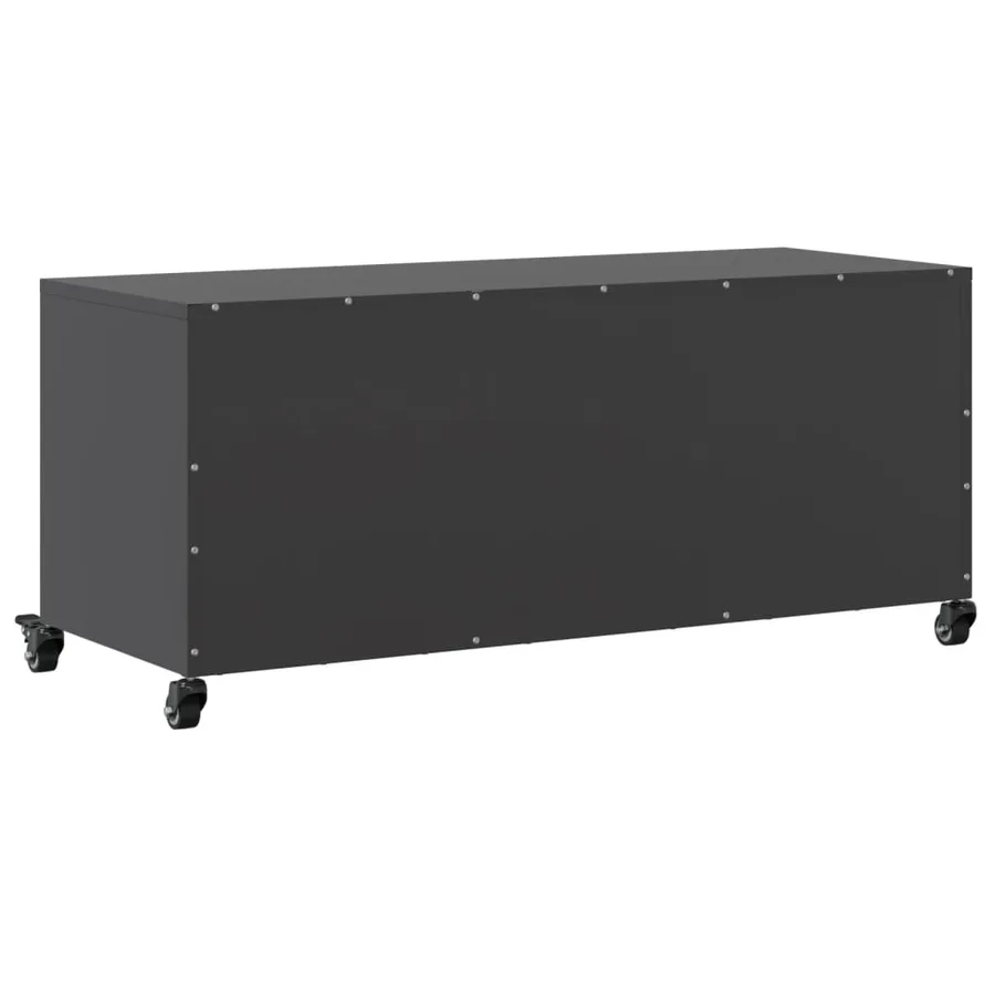 Meuble TV noir 100,5x39x43,5 cm acier - 8
