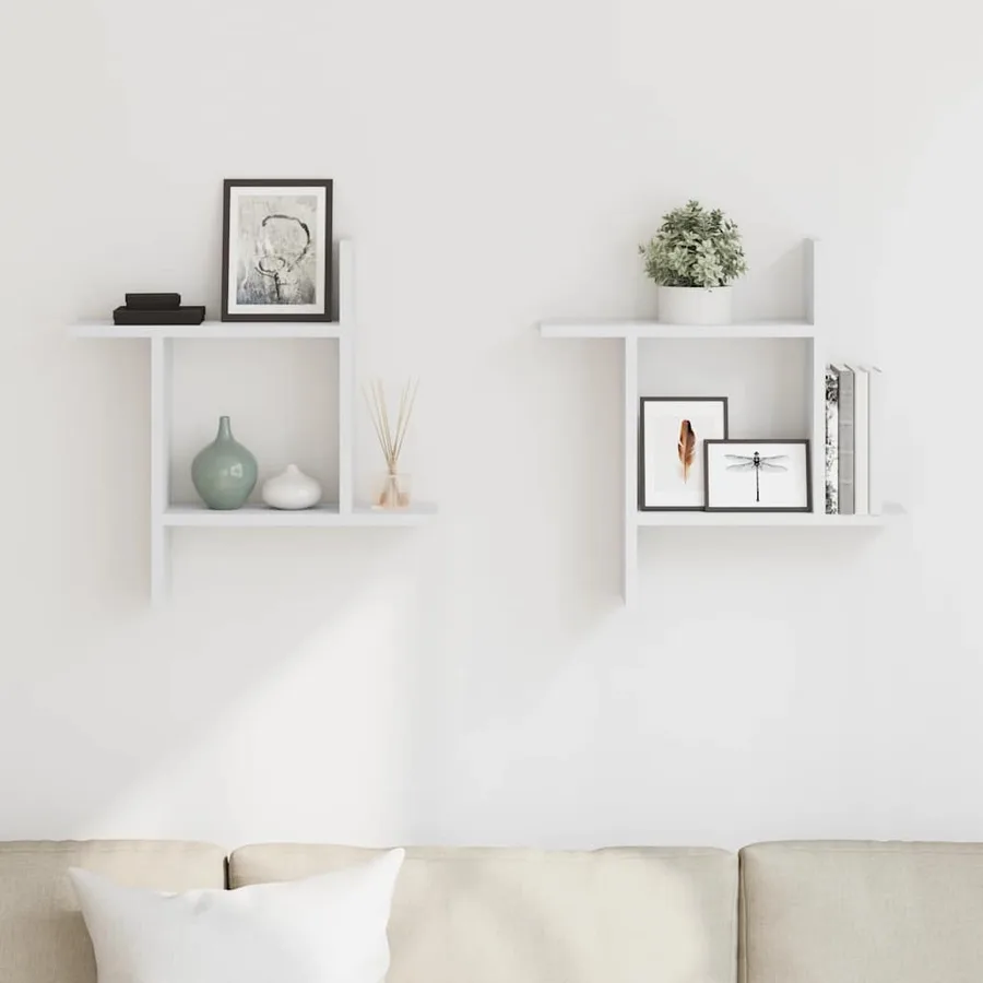 Étagères murales 2 pcs blanc 50x12x50 cm bois d'ingénierie - 3
