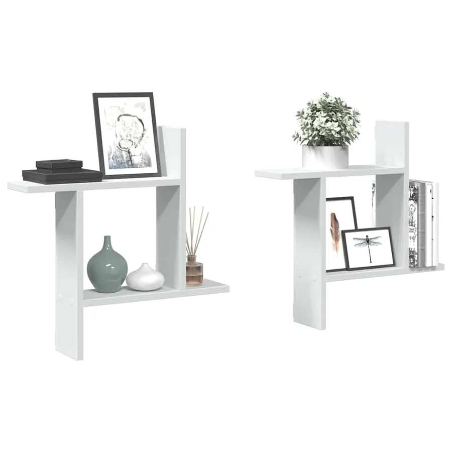 Étagères murales 2 pcs blanc 50x12x50 cm bois d'ingénierie - 4