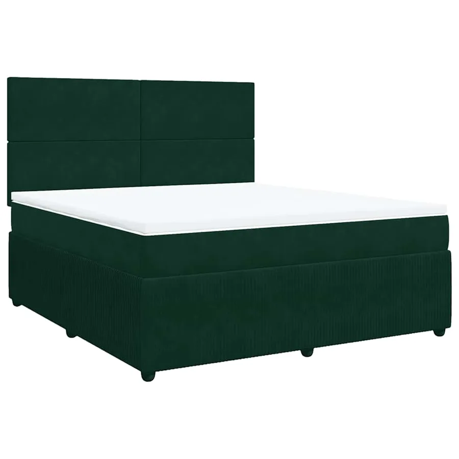 Sommier à lattes de lit et matelas Vert foncé 180x200cm Velours - 2