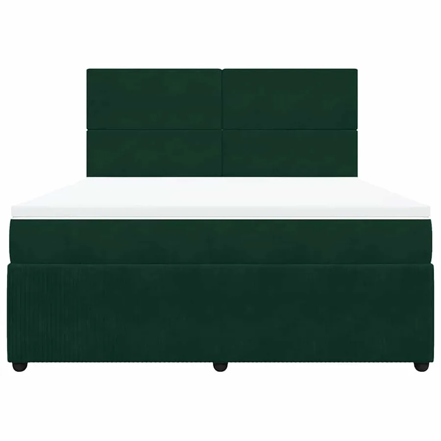 Sommier à lattes de lit et matelas Vert foncé 180x200cm Velours - 4