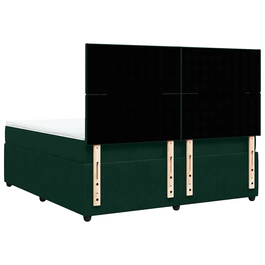 Sommier à lattes de lit et matelas Vert foncé 180x200cm Velours - 6