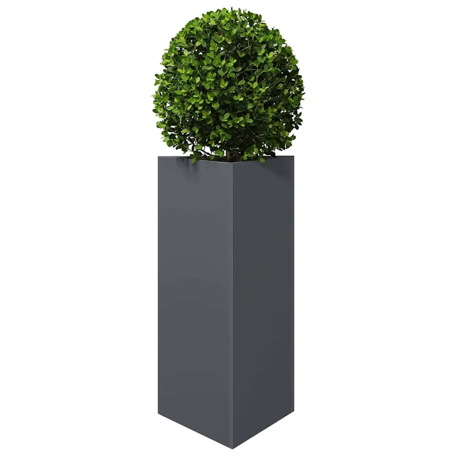 Jardinières 2 pcs anthracite triangulaire 40x34,5x75 cm acier - 4