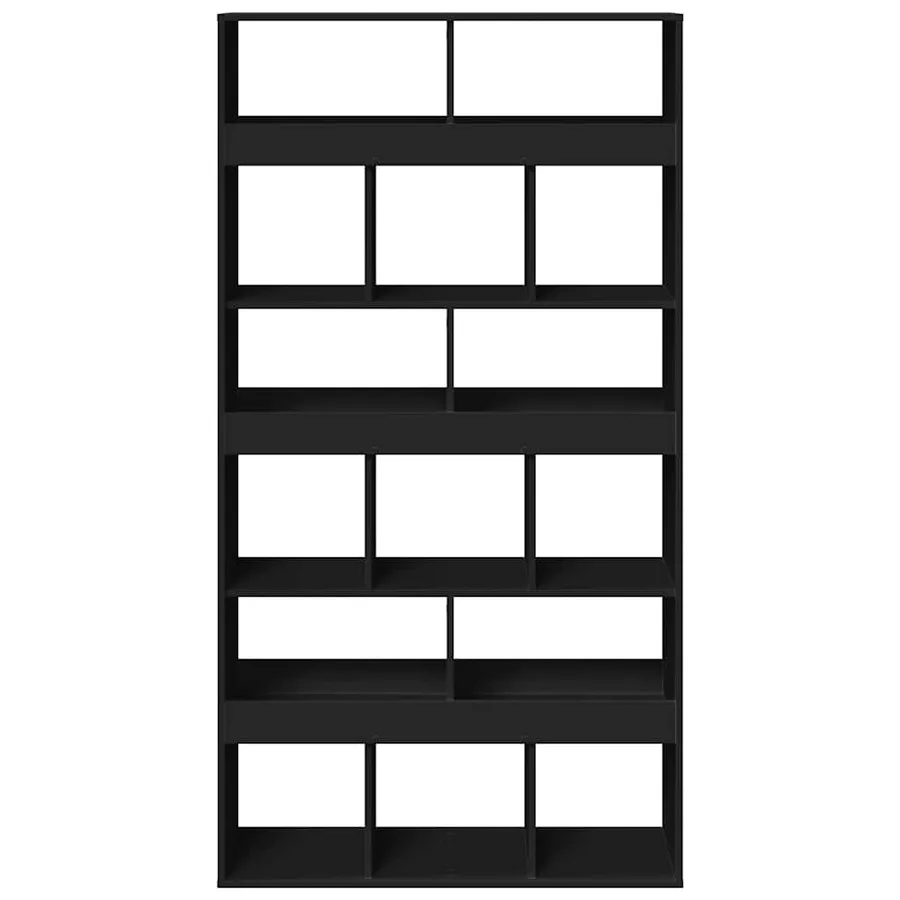 Bibliothèque noir 100x33x187,5 cm bois d'ingénierie - 4