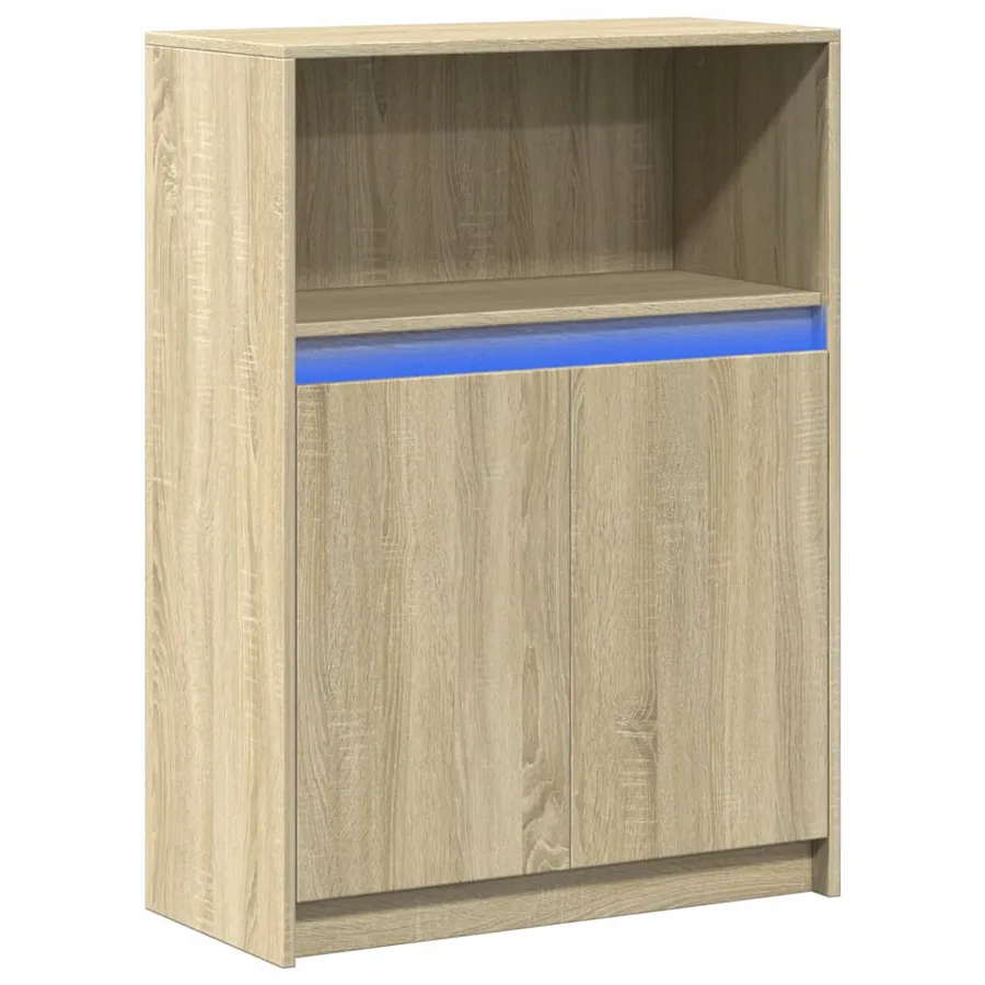 Buffet avec LED chêne sonoma 72x34x100 cm bois d'ingénierie - 3