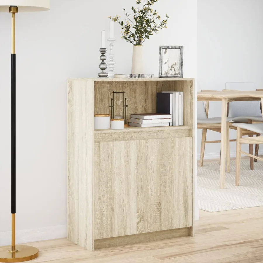 Buffet avec LED chêne sonoma 72x34x100 cm bois d'ingénierie - 4
