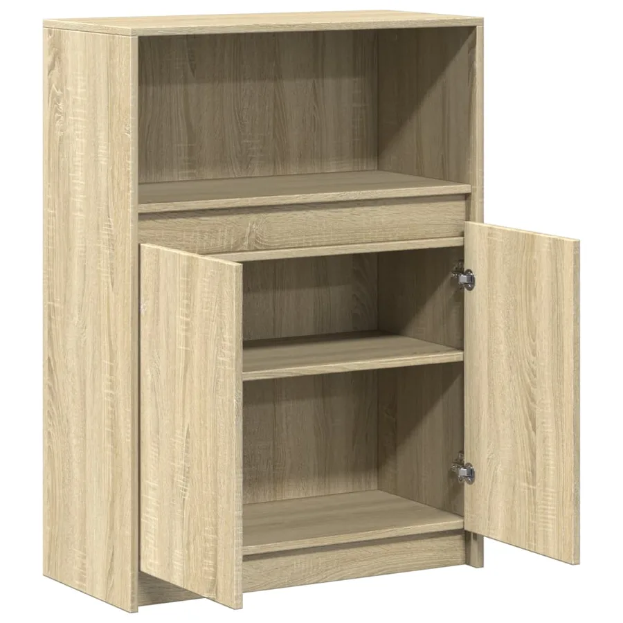 Buffet avec LED chêne sonoma 72x34x100 cm bois d'ingénierie - 7