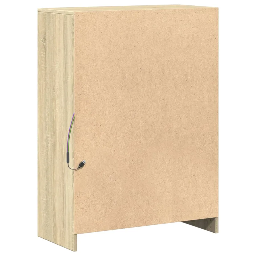 Buffet avec LED chêne sonoma 72x34x100 cm bois d'ingénierie - 9