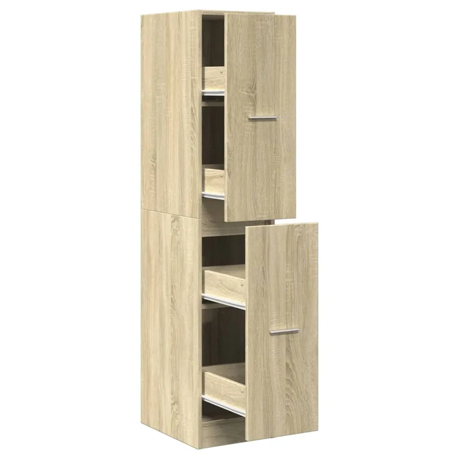 Armoire d'apothicaire Chêne Sonoma 30x41x144,5 cm Bois d'ingénierie - 2