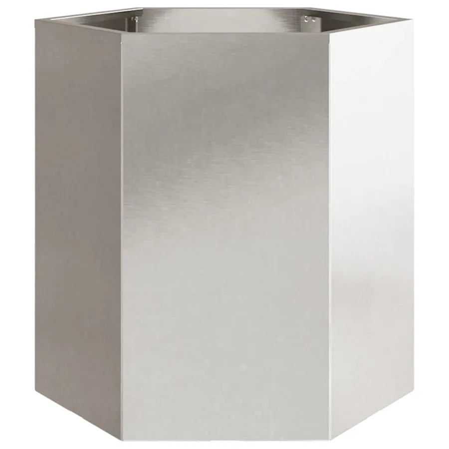Jardinières 2 pcs hexagone 46x40x45 cm acier inoxydable - 7