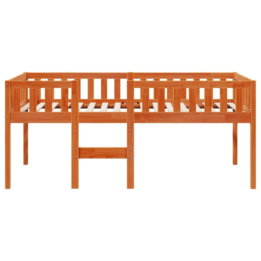 Lit pour enfants sans matelas cire marron 90x200 cm pin massif - 5