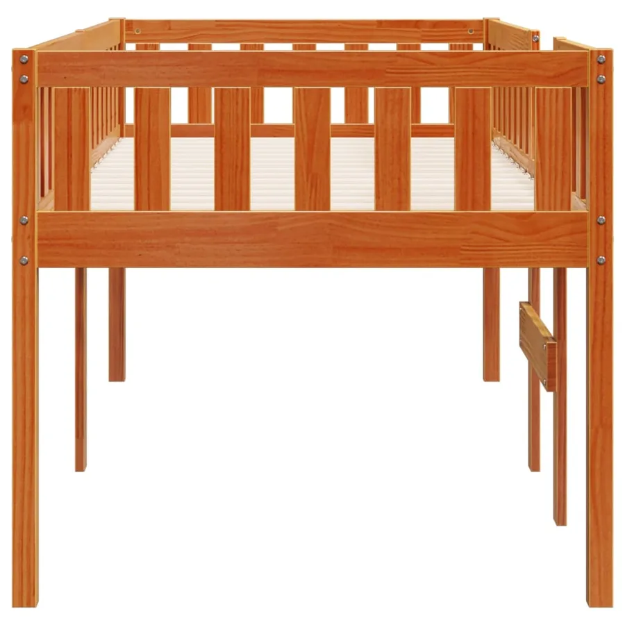 Lit pour enfants sans matelas cire marron 90x200 cm pin massif - 6