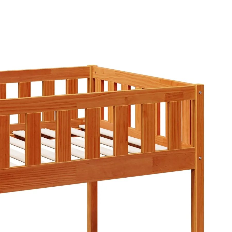 Lit pour enfants sans matelas cire marron 90x200 cm pin massif - 8