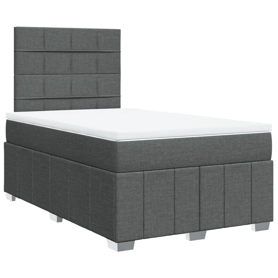 Sommier à lattes de lit avec matelas Gris foncé 120x200cm Tissu - 2