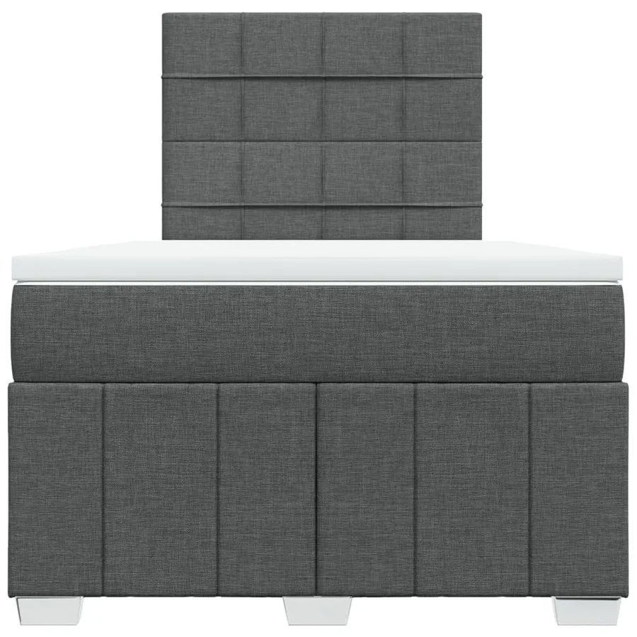 Sommier à lattes de lit avec matelas Gris foncé 120x200cm Tissu - 4