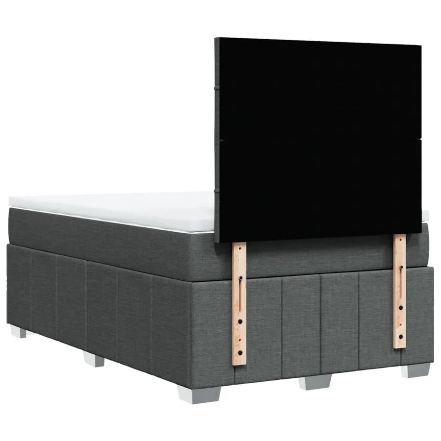 Sommier à lattes de lit avec matelas Gris foncé 120x200cm Tissu - 6