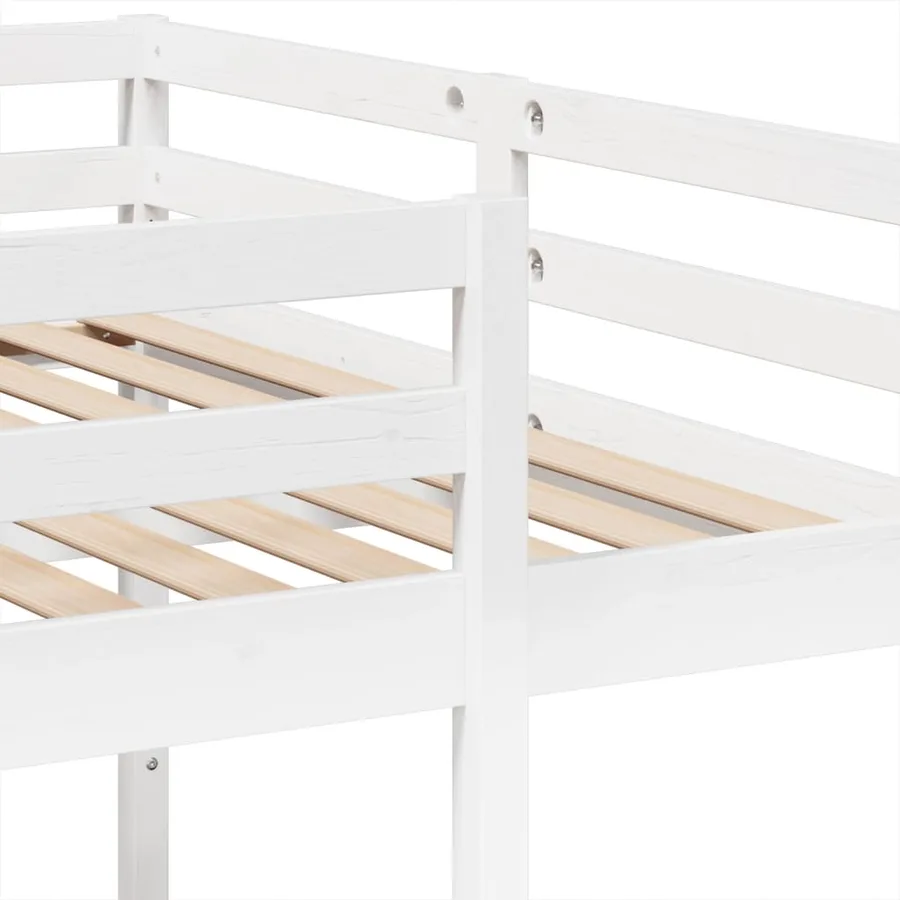 Lit superposé triple blanc 140x200/70x140 cm bois de pin massif - 8