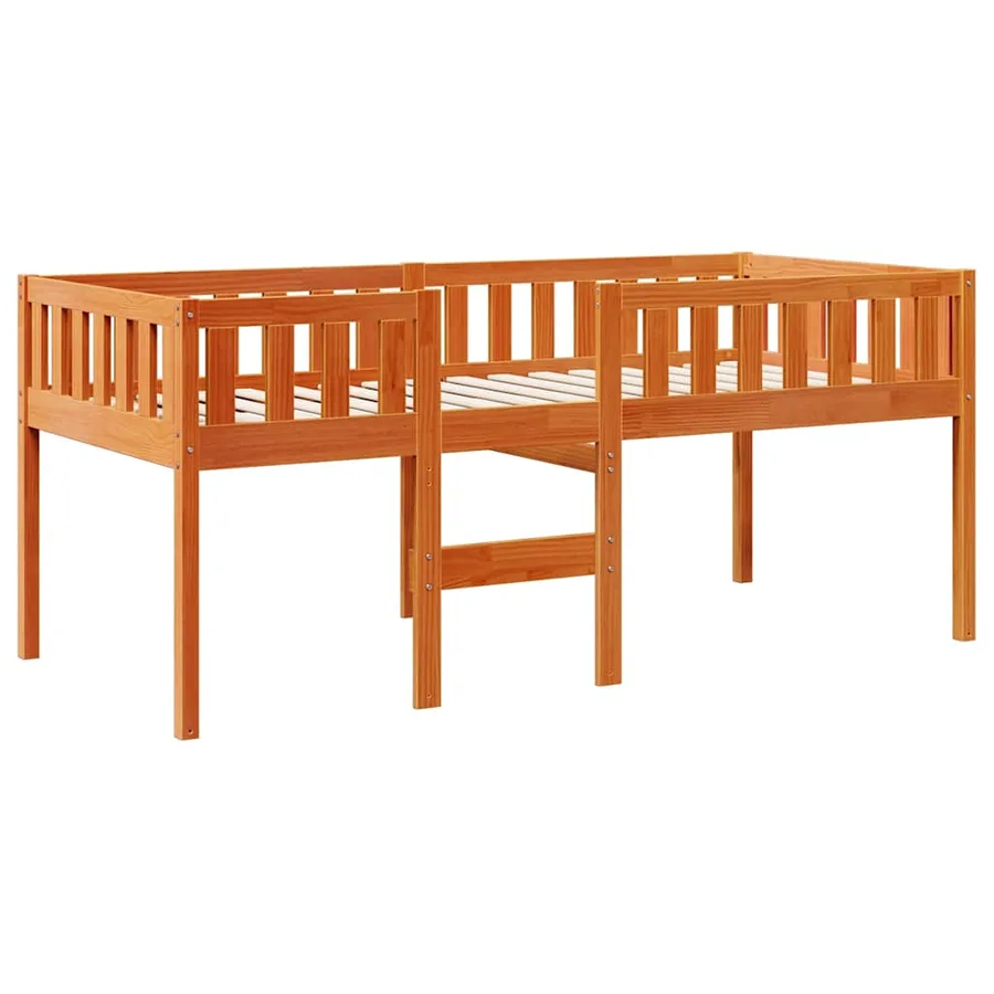 Lit pour enfants sans matelas cire marron 90x190 cm pin massif - 3