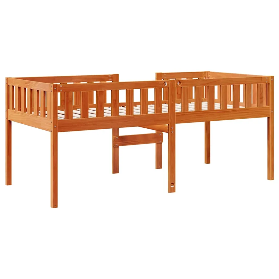 Lit pour enfants sans matelas cire marron 90x190 cm pin massif - 7