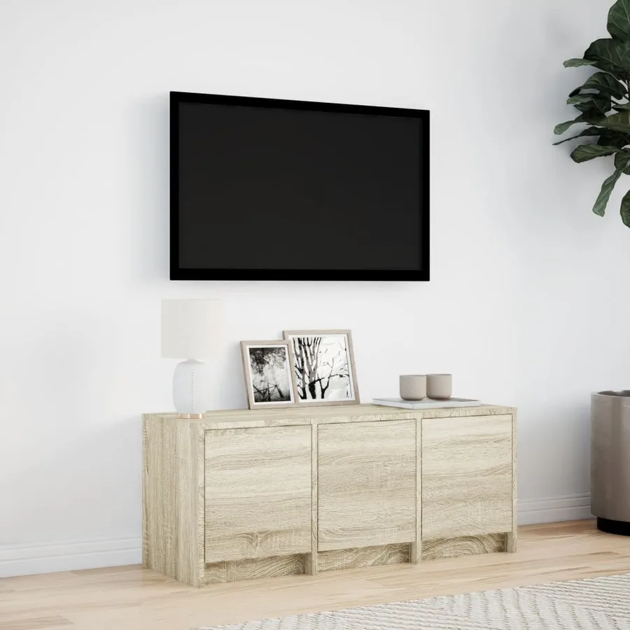 Meuble TV avec LED chêne sonoma 97x34x40 cm bois d'ingénierie - 3