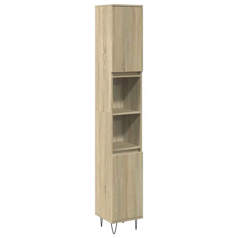 Armoire salle de bain chêne sonoma 30x30x190 cm - 2