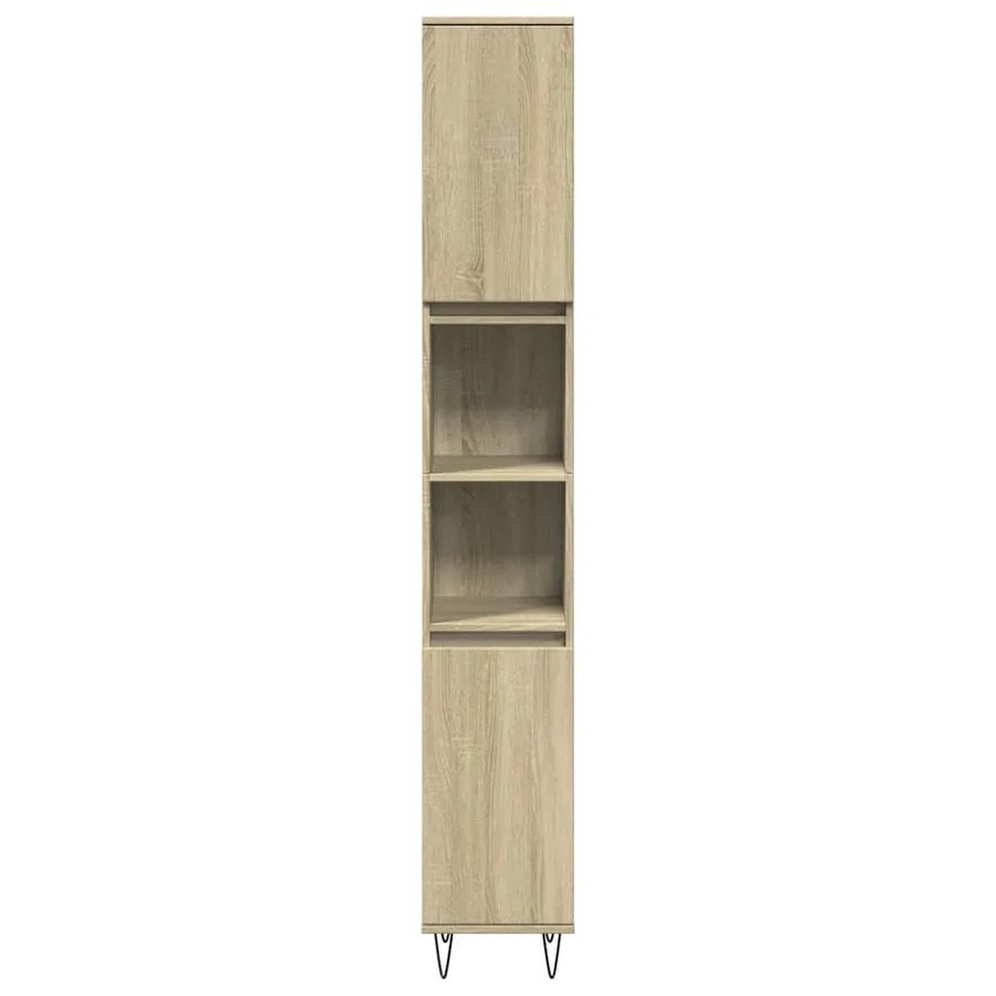 Armoire salle de bain chêne sonoma 30x30x190 cm - 4