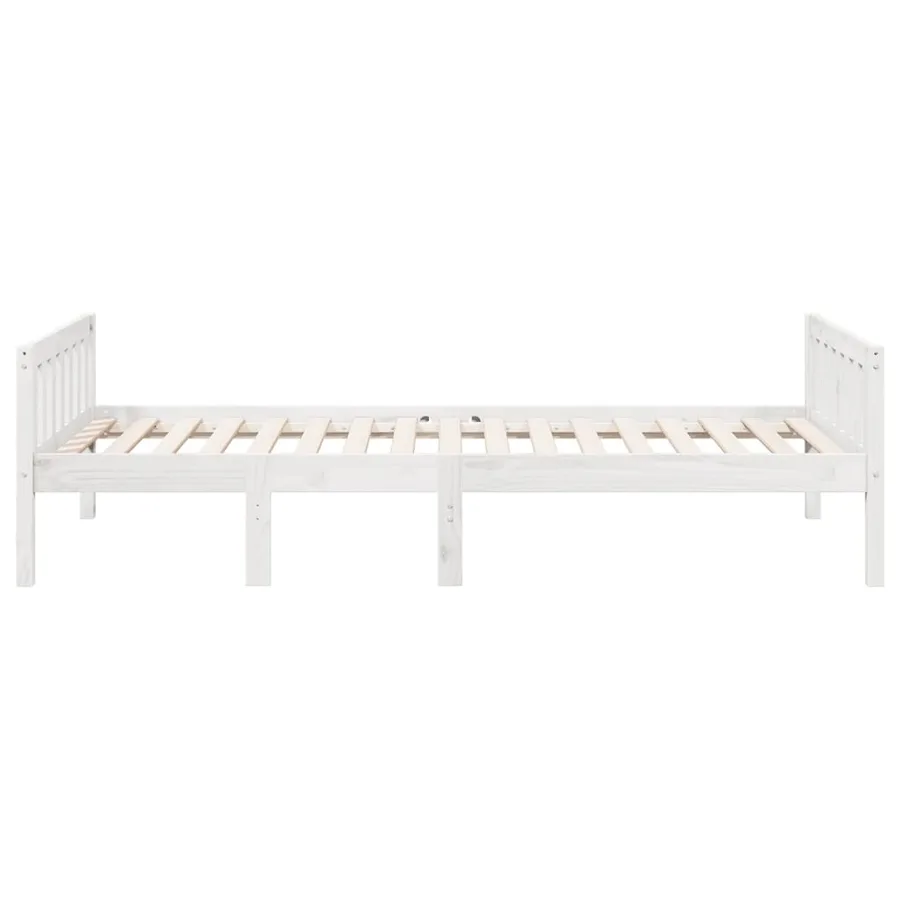Lit pour enfants sans matelas blanc 75x190cm bois de pin massif - 5