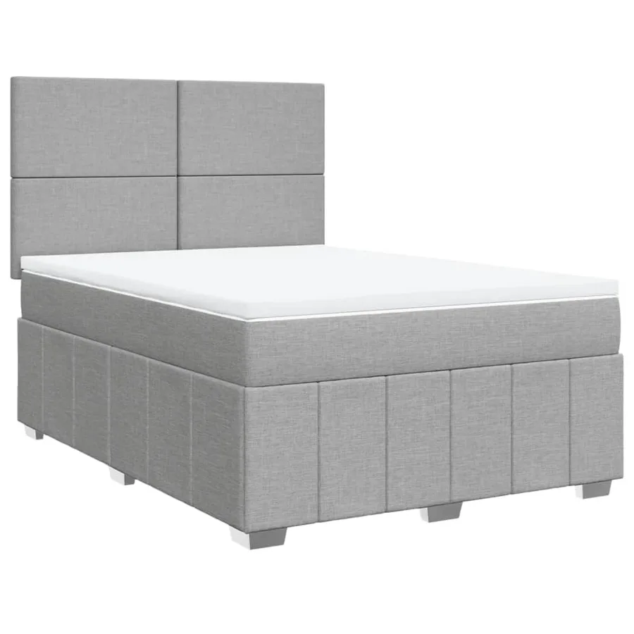 Sommier à lattes de lit avec matelas Gris clair 160x200cm Tissu - 2