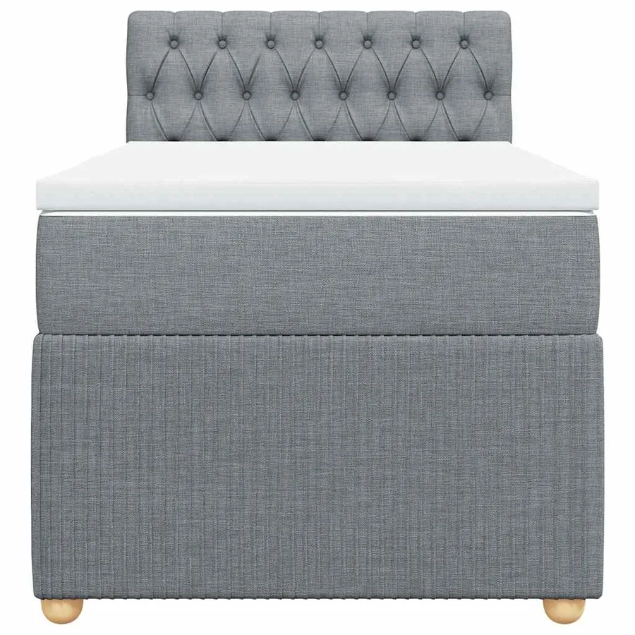 Sommier à lattes de lit avec matelas Gris clair 90x200 cm Tissu - 4