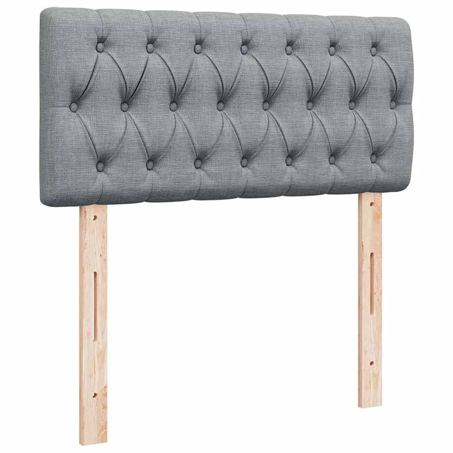Sommier à lattes de lit avec matelas Gris clair 90x200 cm Tissu - 7