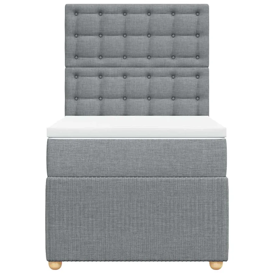 Sommier à lattes de lit avec matelas Gris clair 90x200 cm Tissu - 4