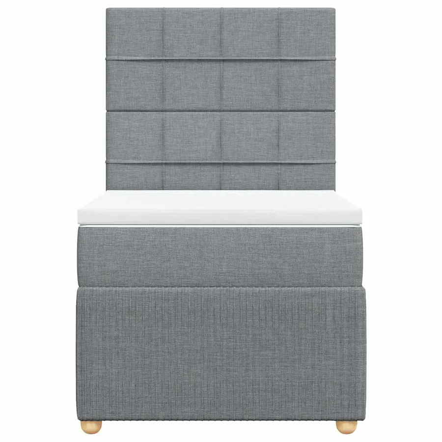 Sommier à lattes de lit avec matelas Gris clair 90x200 cm Tissu - 4