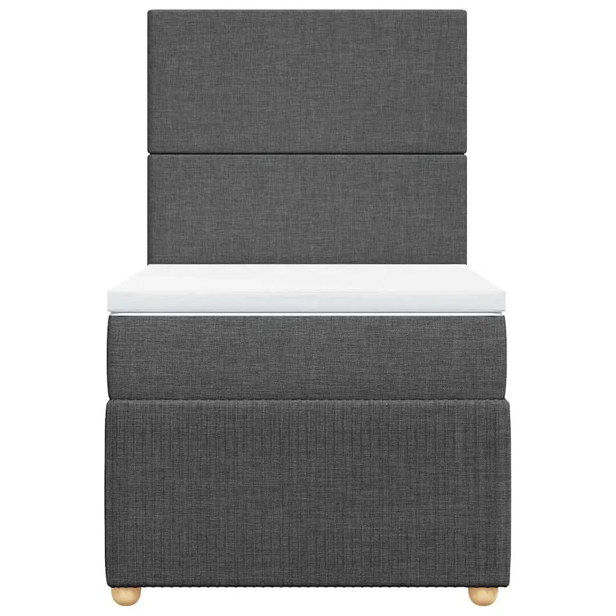 Sommier à lattes de lit avec matelas Gris foncé 80x200 cm Tissu - 4