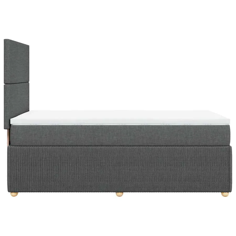 Sommier à lattes de lit avec matelas Gris foncé 80x200 cm Tissu - 5