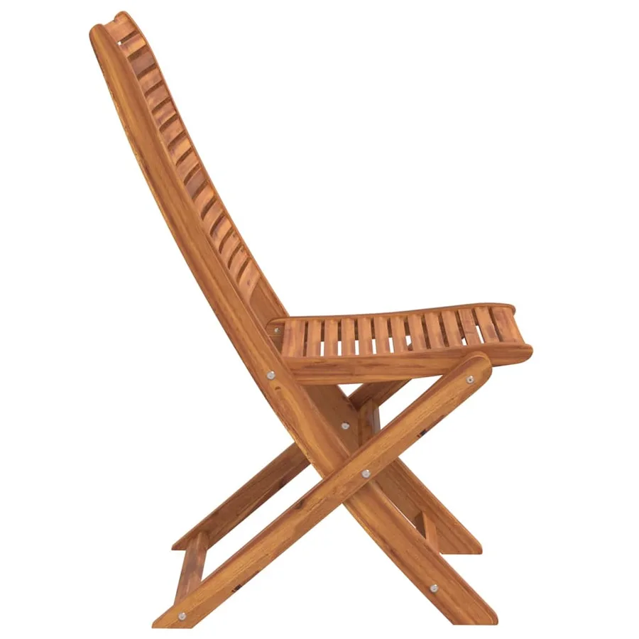Chaises pliantes de jardin lot de 2 bois d'acacia solide - 5