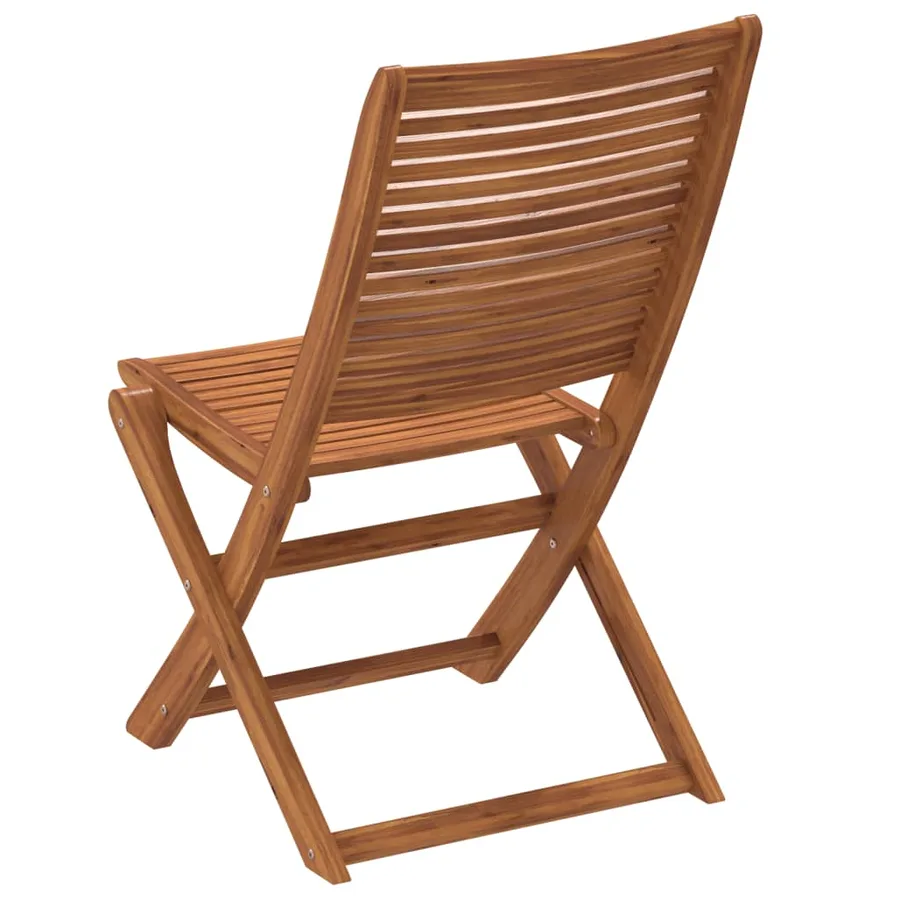 Chaises pliantes de jardin lot de 2 bois d'acacia solide - 6