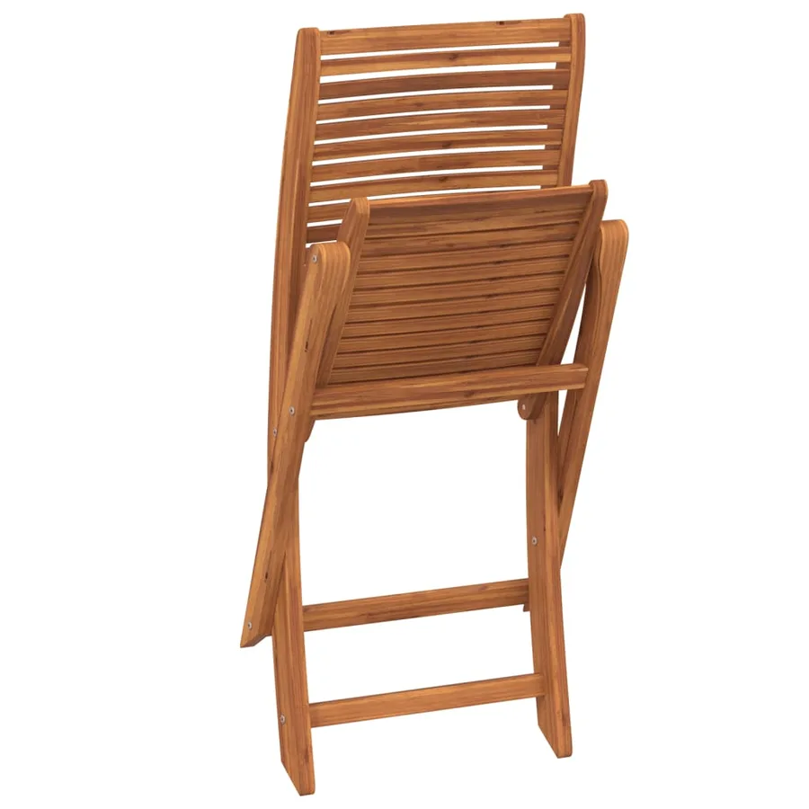Chaises pliantes de jardin lot de 2 bois d'acacia solide - 7