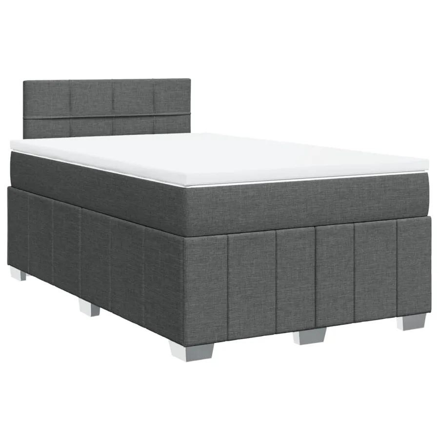 Sommier à lattes de lit avec matelas Gris foncé 120x200cm Tissu - 3