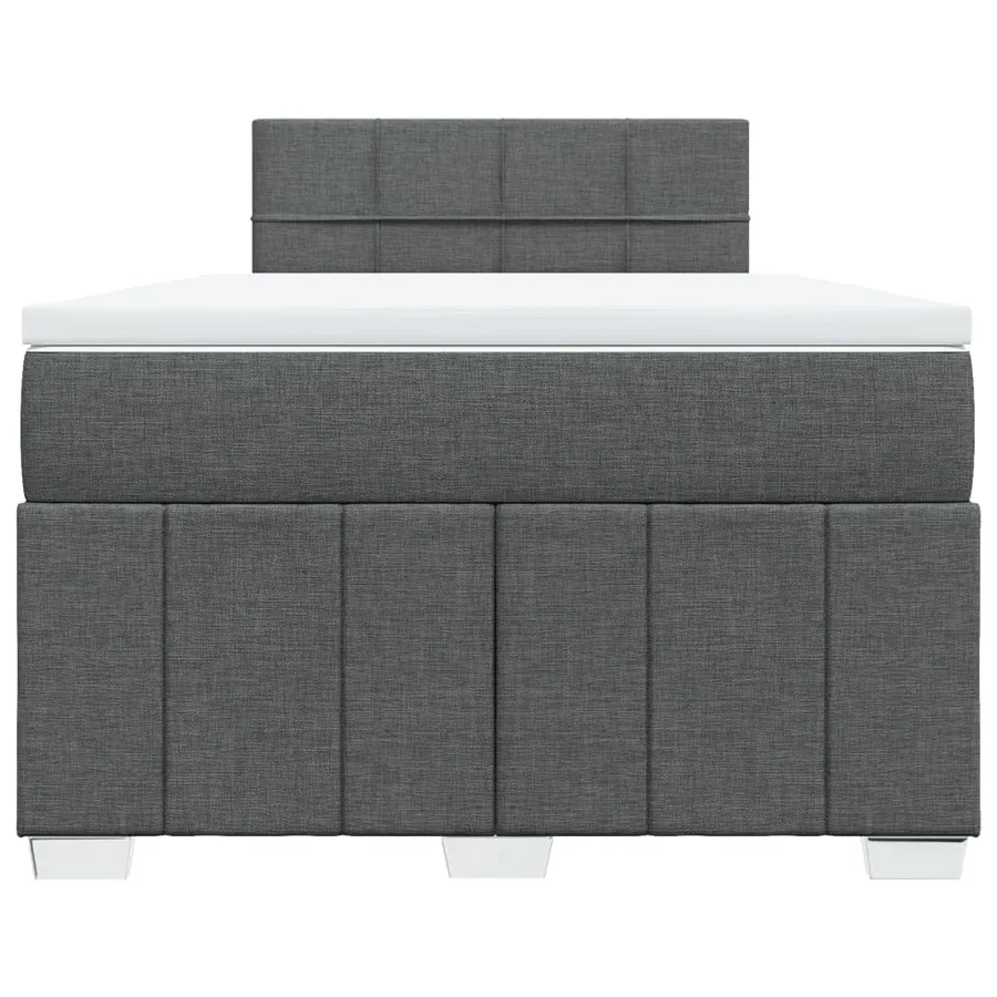 Sommier à lattes de lit avec matelas Gris foncé 120x200cm Tissu - 6