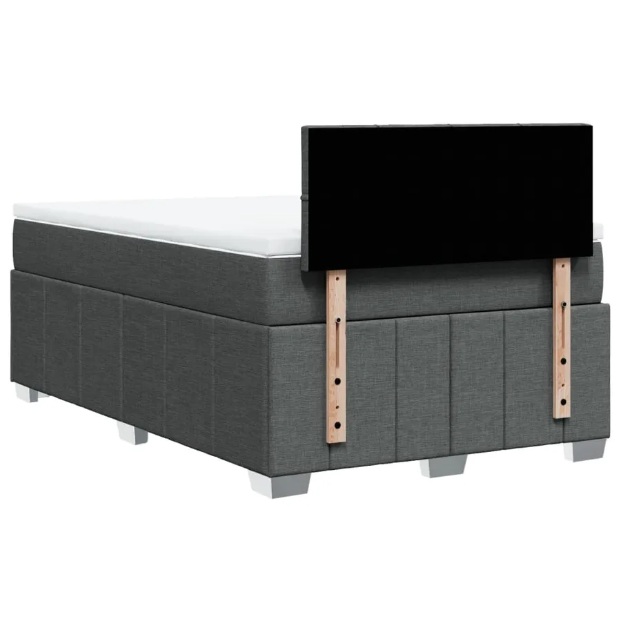 Sommier à lattes de lit avec matelas Gris foncé 120x200cm Tissu - 8