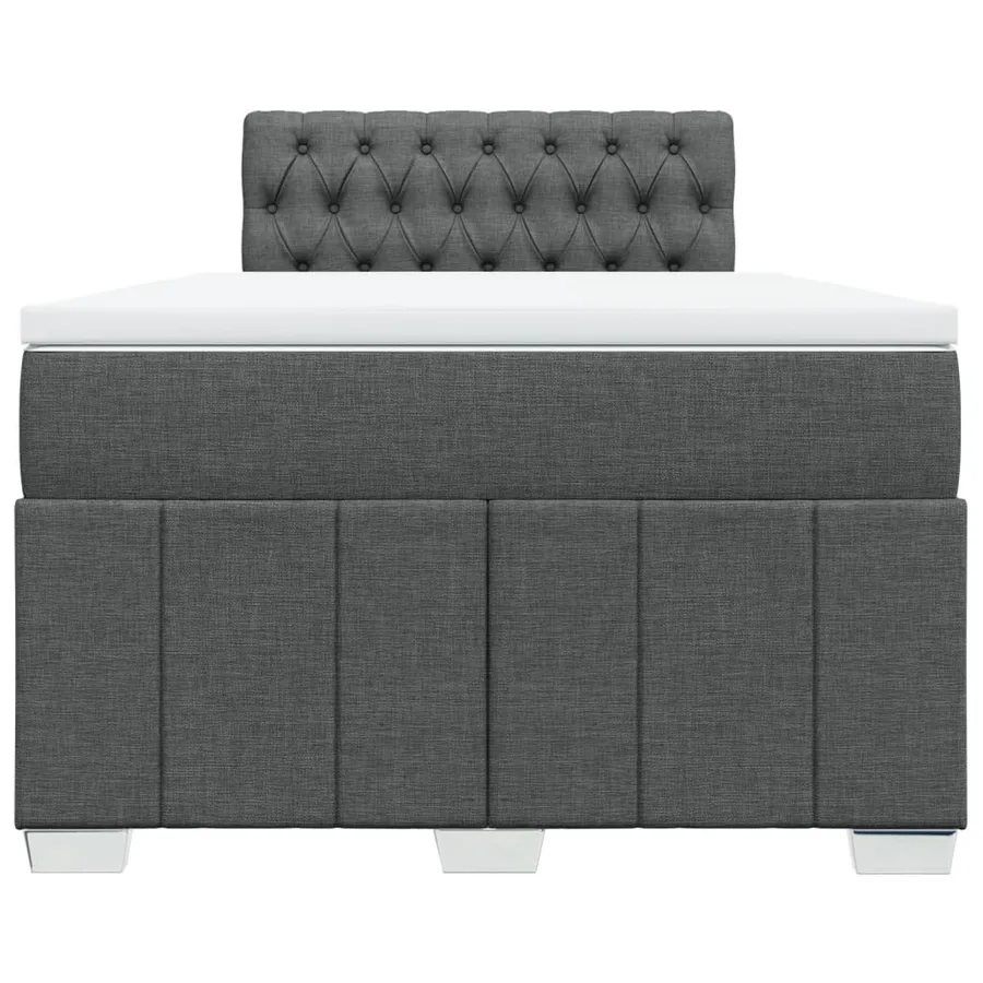 Sommier à lattes de lit avec matelas Gris foncé 120x200cm Tissu - 6