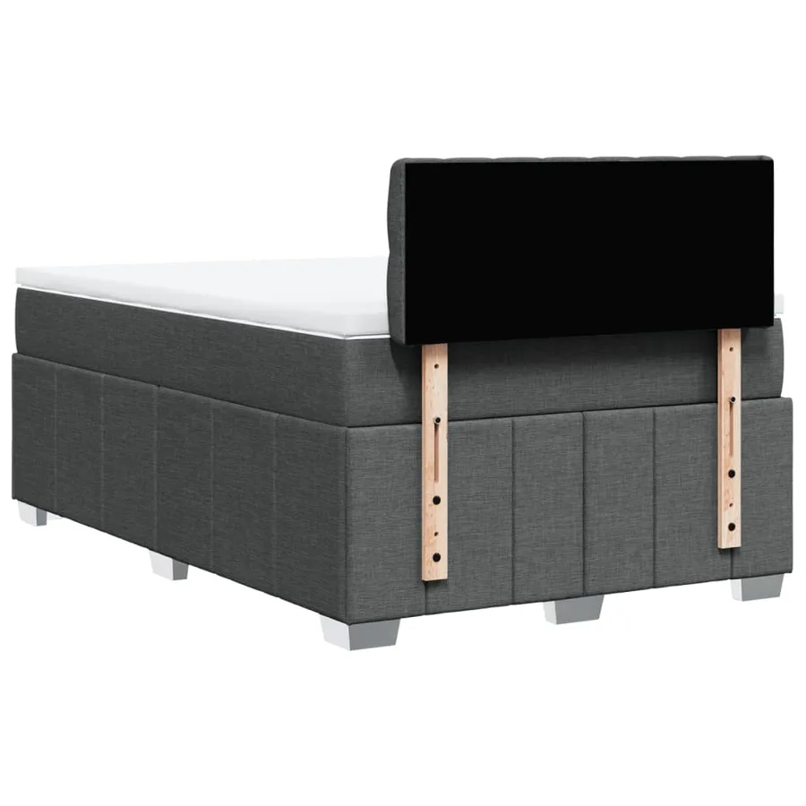 Sommier à lattes de lit avec matelas Gris foncé 120x200cm Tissu - 8