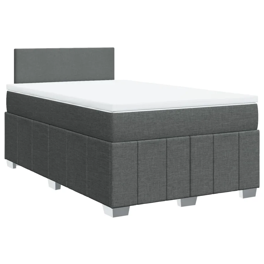 Sommier à lattes de lit avec matelas Gris foncé 120x200cm Tissu - 3