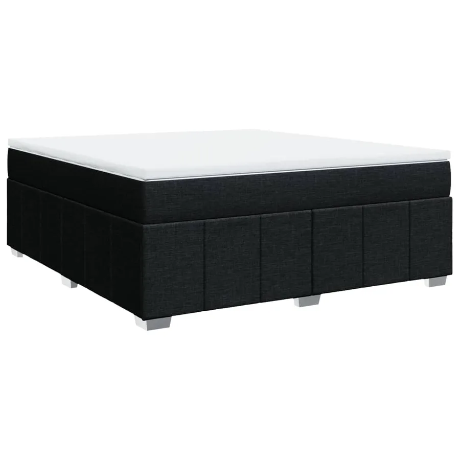 Sommier à lattes de lit avec matelas Noir 180x200 cm Tissu - 2