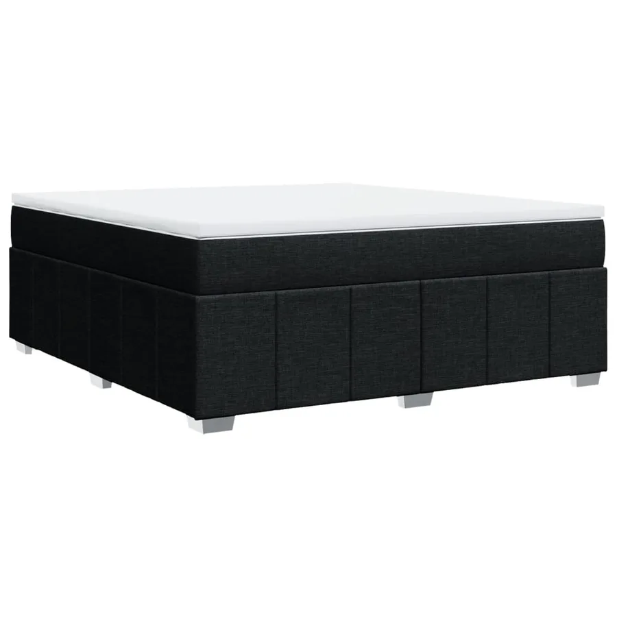 Sommier à lattes de lit avec matelas Noir 180x200 cm Tissu - 9
